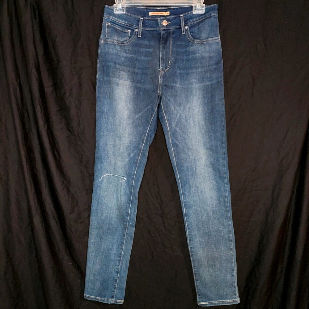 Levi's 721 high rise skinny jeans knee slit